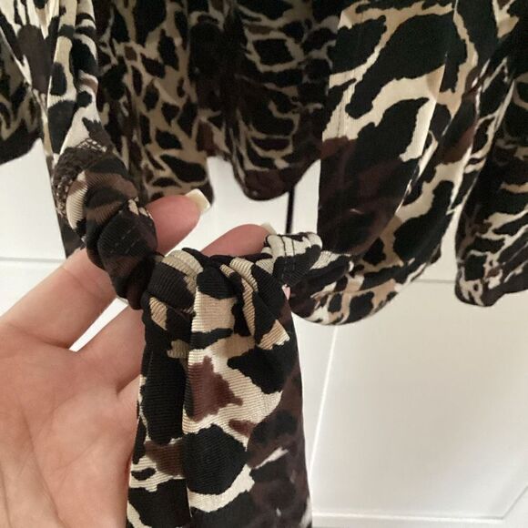 Chico’s Travelers Open Front Cardigan with Tie Sz 3 Leopard Animal Print - Picture 2 of 9